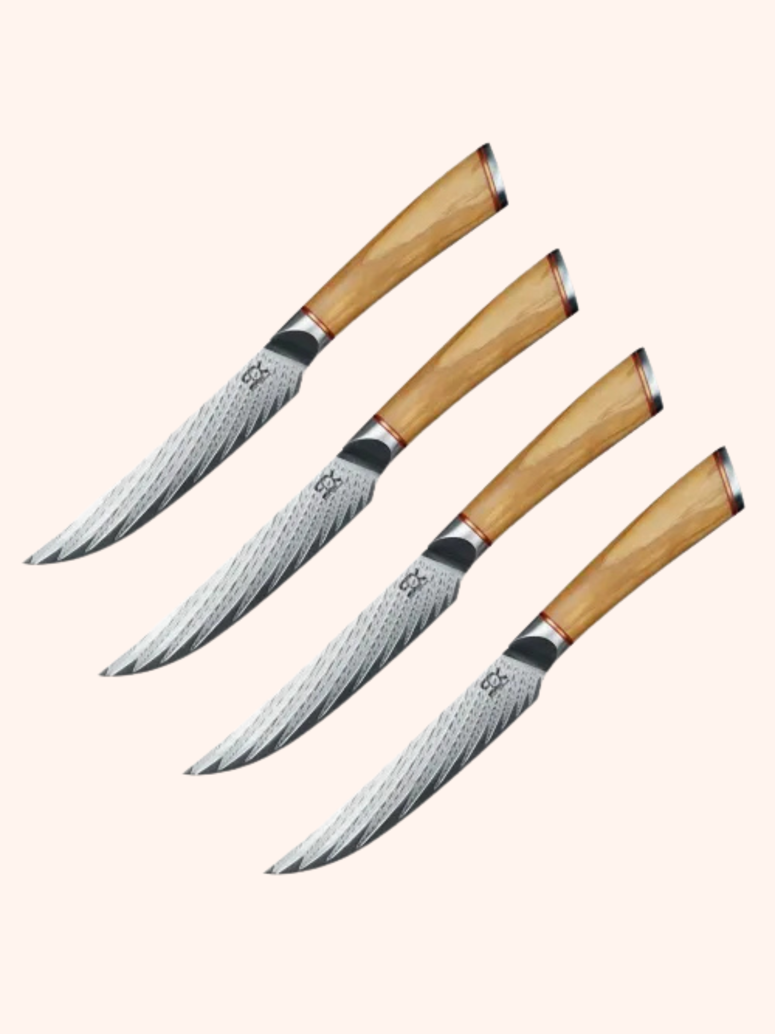 Sada čtyř steakových nožů, SOK Olive Sunshine Damascus