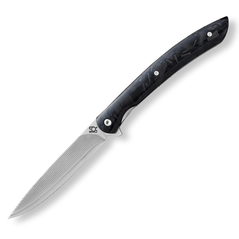 Dellinger Zavírací steakový nůž 100 mm SOK Shark VG-10 Damascus Carbon