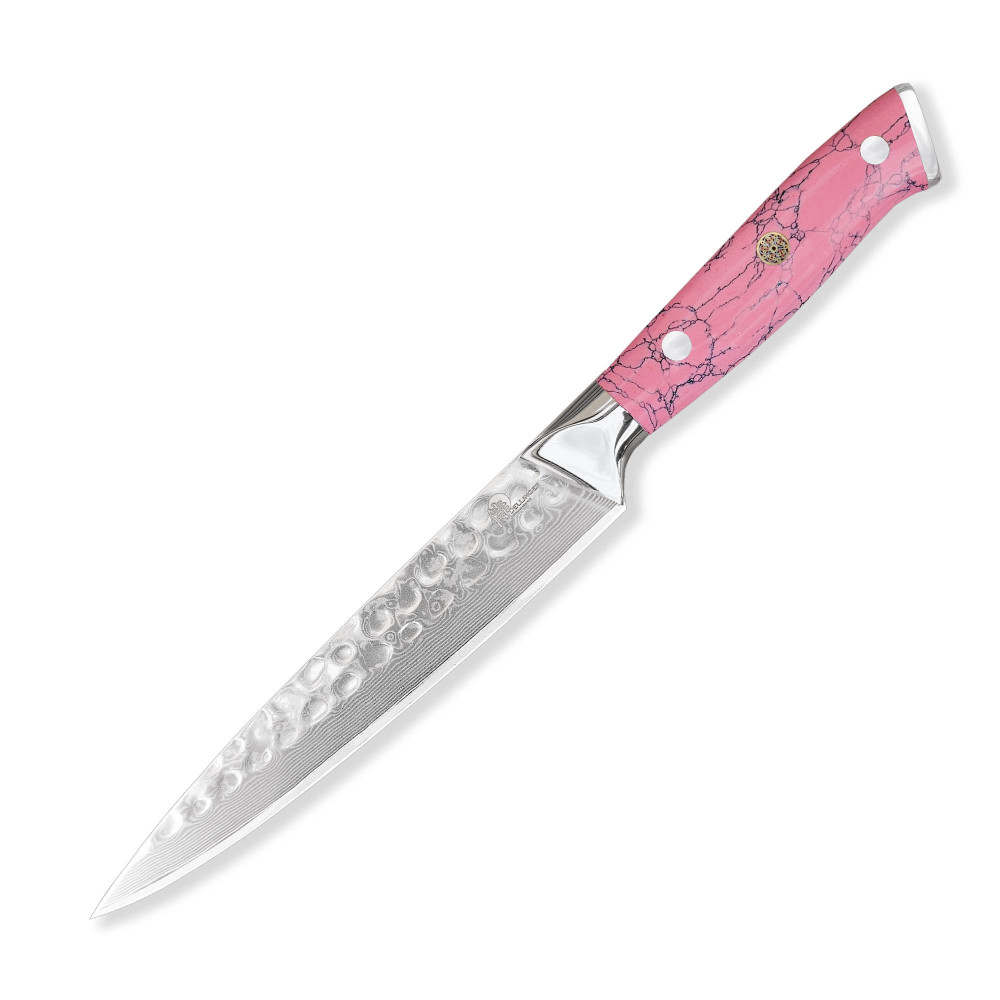 Nůž univerzální Utility 150 mm Dellinger Pink Stone VG-10 Damascus