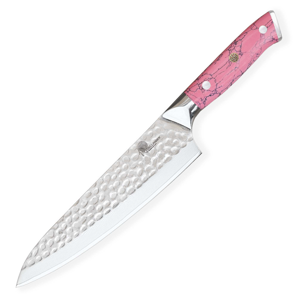 Nůž Chef/Gyuto 210 mm Pink Stone Tsuchime Damascus