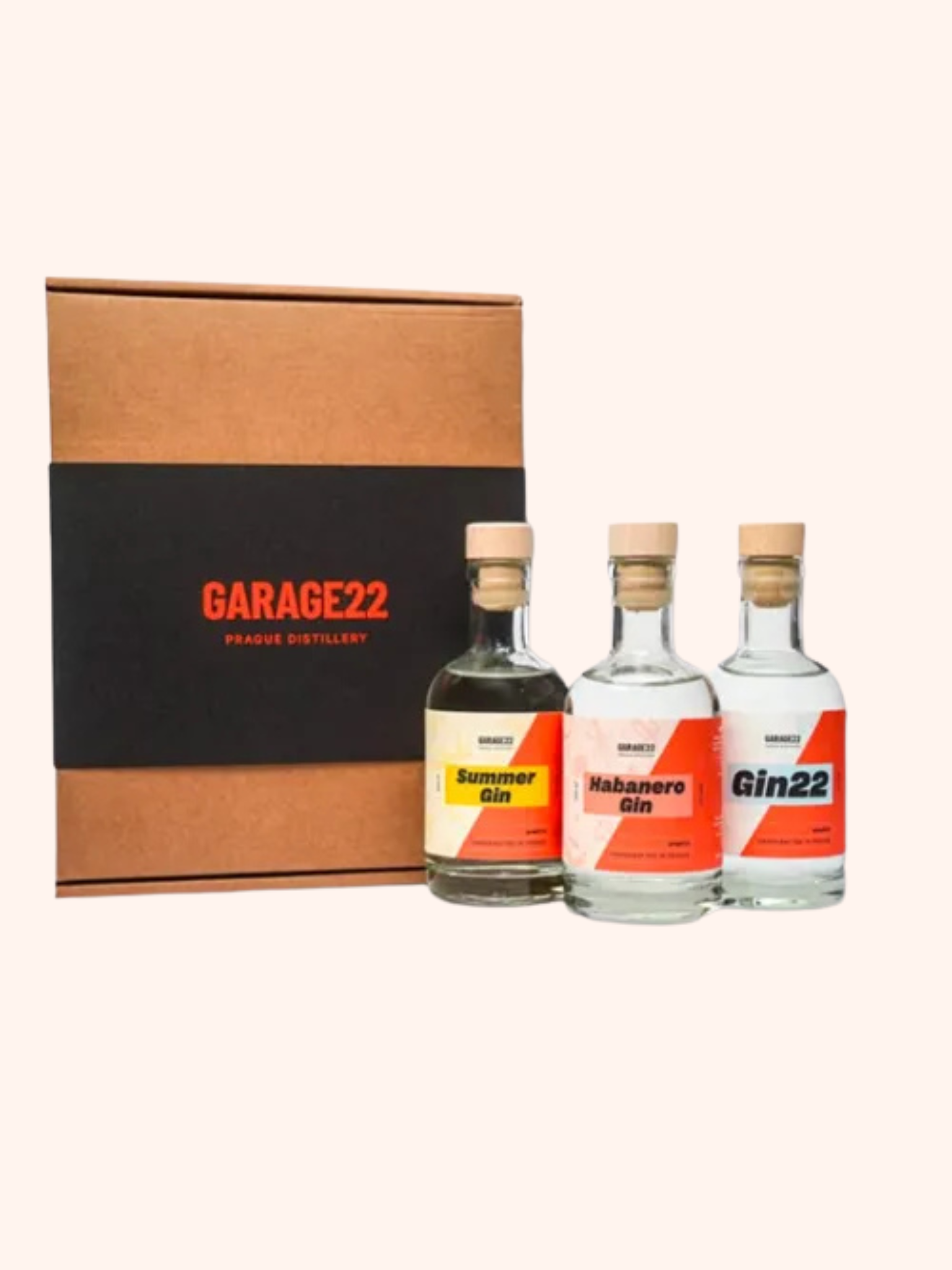 Degustační set, Gin 22, Habanero gin, Summer gin, 3x 0,2l