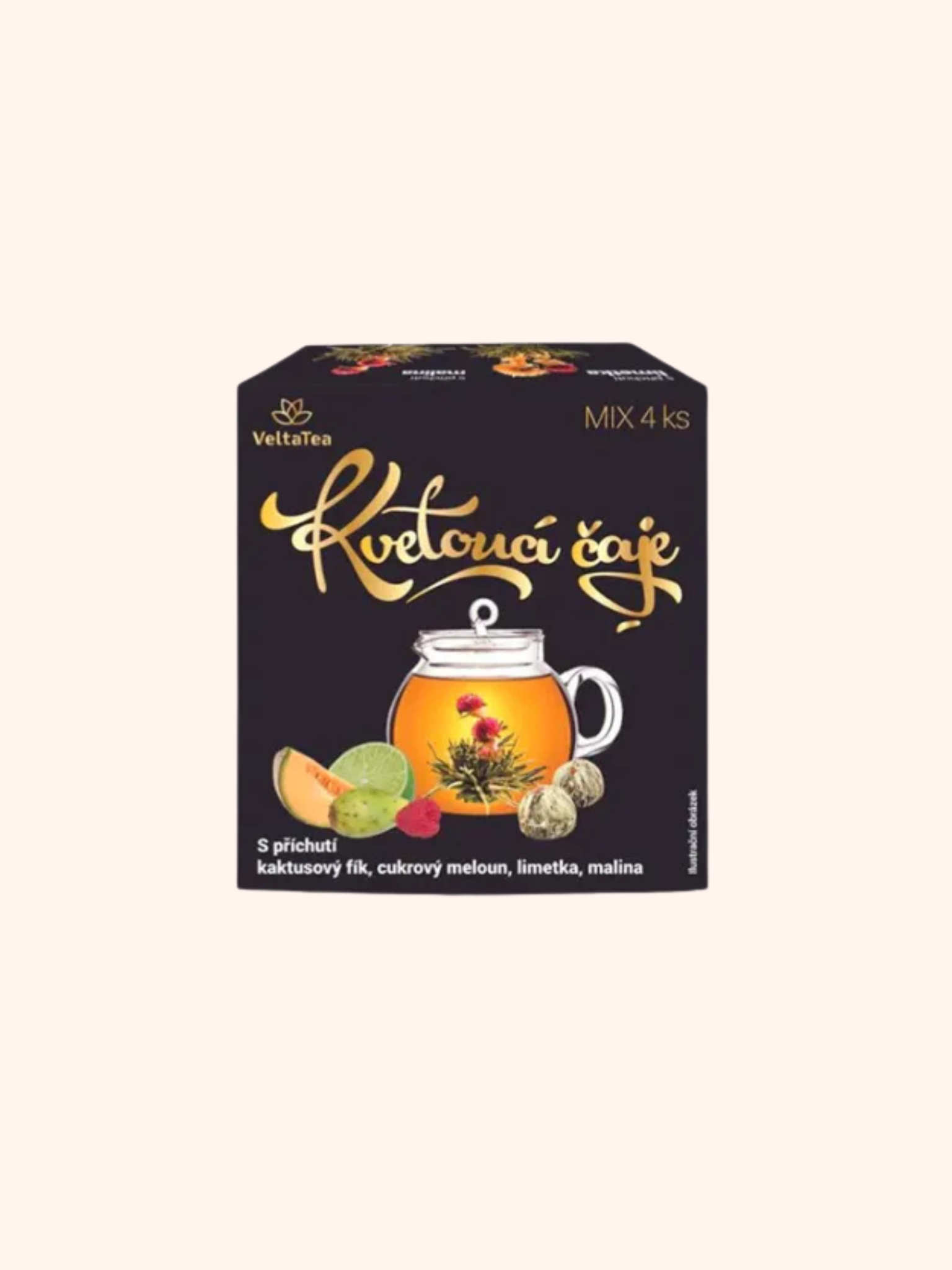 Zelený kvetoucí čaj s příchutí kaktusový fík, cukrový meloun, limetka, malina, 4ks